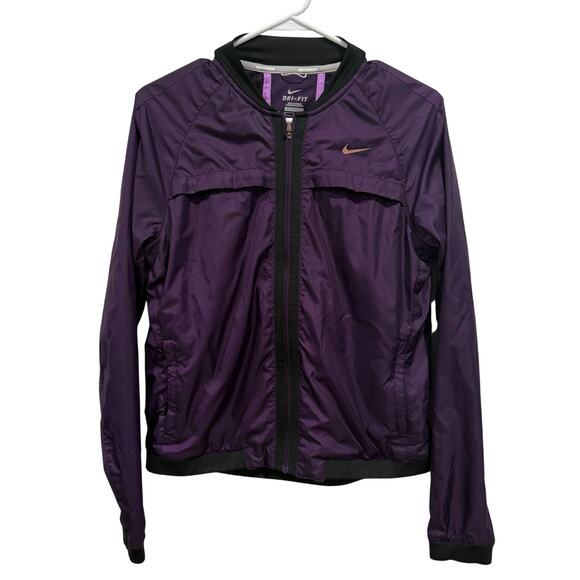 Nike Dri-FIT Women's Med Running Jacket Purple Athletic Workout Athletic Outdoor - Picture 1 of 5
